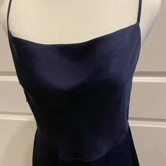 🤡BOGO🤡 NWT Spencer SUNDAY BEST Pure Indigo Satin Strapped Dress - Womens 10 - Picture 2 of 12